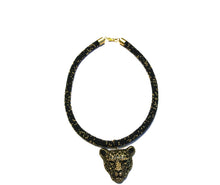 Load image into Gallery viewer, Leopard on a Beaded Crochet Necklace