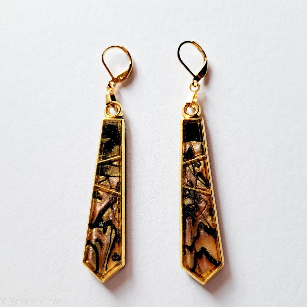 Black and Gold Earrings