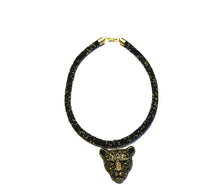 Load image into Gallery viewer, Leopard on a Beaded Crochet Necklace
