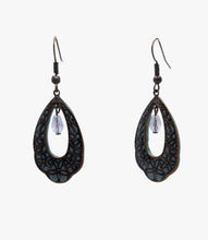 Load image into Gallery viewer, The color of a quiet garden after rain. Soft, grounded, and completely beautiful.
The Sage Garden Teardrop Filigree Earrings set a muted sage green polymer clay backing inside an intricate antique bronze brass teardrop filigree frame. A single clear faceted glass bead hangs inside the open cutout, refracting light like a tiny dewdrop caught in morning sun.
Sage on bronze. Soft on ornate. Nature on nature. Calm, elegant, and entirely one-of-a-kind.
These are the earrings for the woman who finds beauty .
