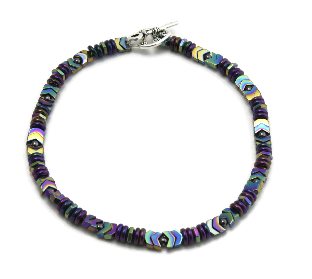Rainbow Hematite Choker Necklace