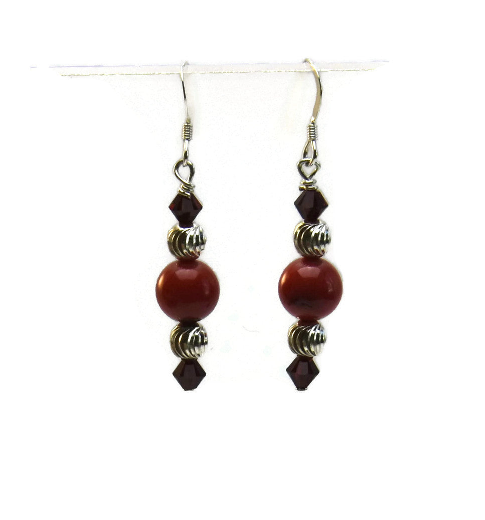 Red Bamboo Coral Earrings