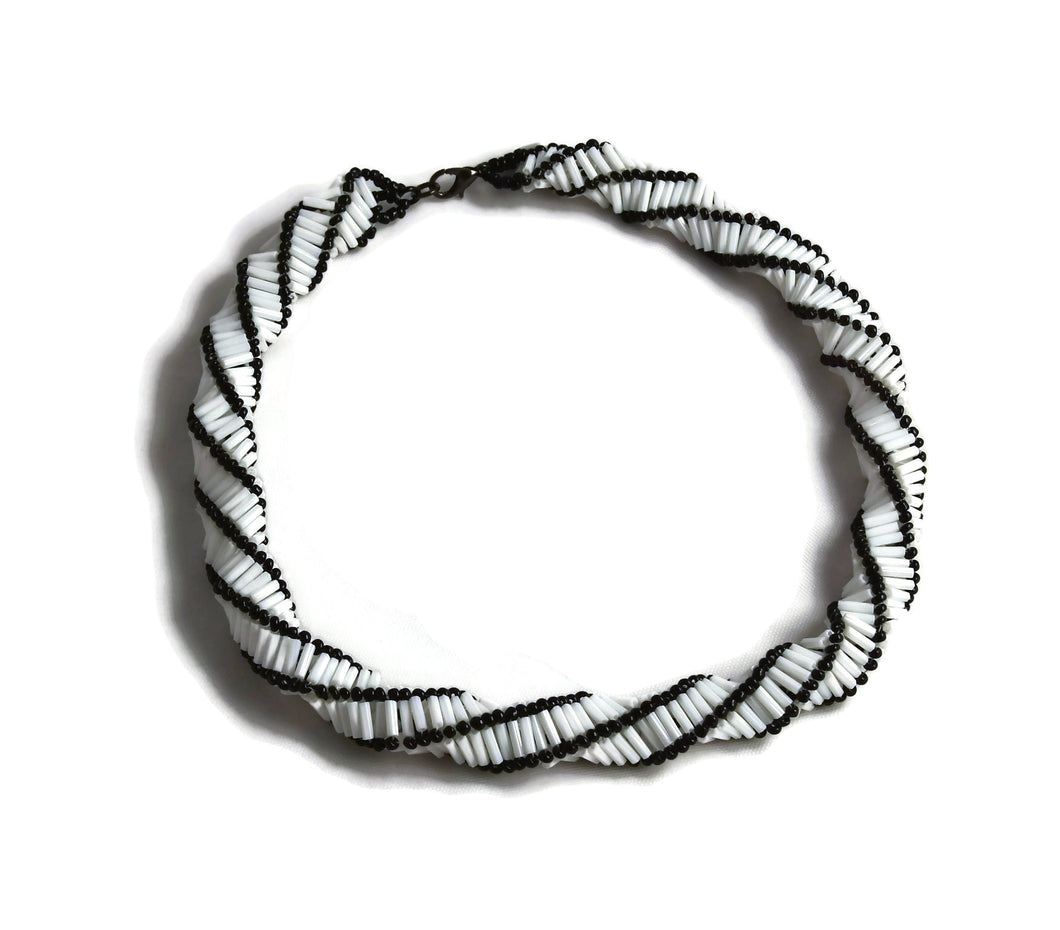 Black and White Russian Spiral Necklace