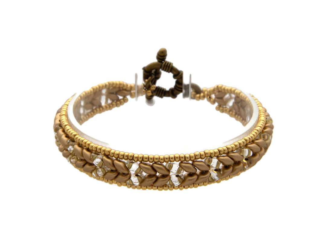 Gold-in-color Superduo Bracelet