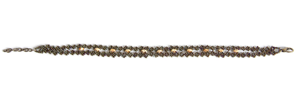 Bronze and Chalk Travertine Anklet