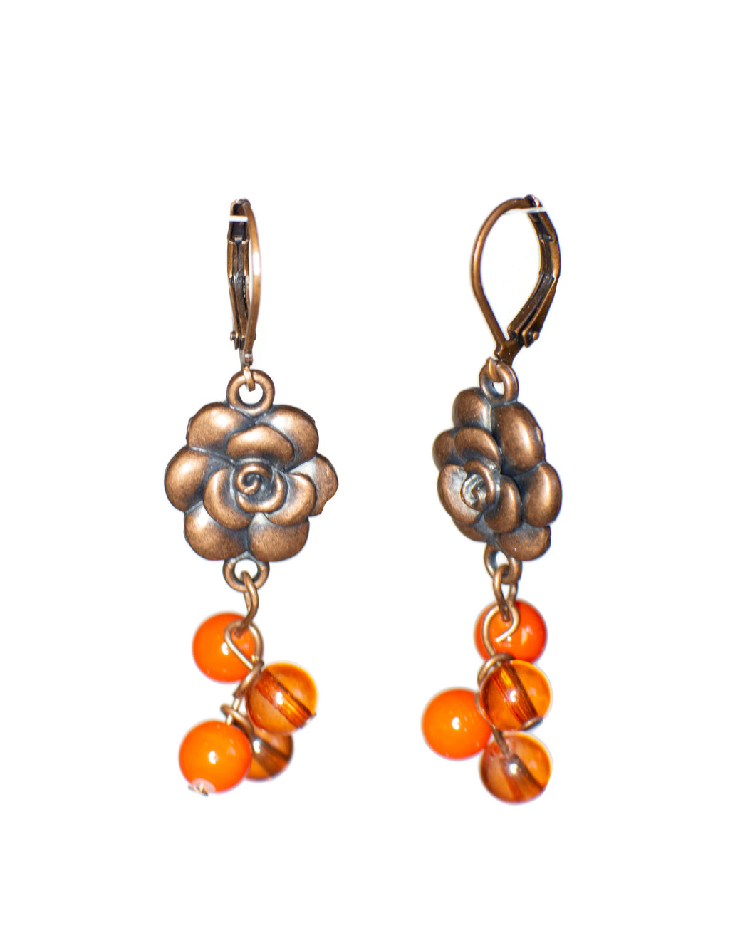Copper Rose Earrings
